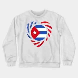 Cuban American Multinational Patriot Flag (Heart) Crewneck Sweatshirt